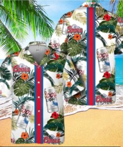 Coors Light Beer Hawaiian Shirt Tropical Foliage