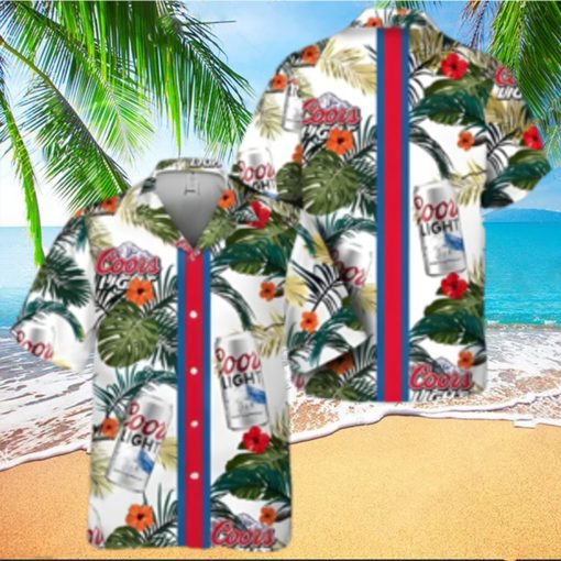 Coors Light Beer Hawaiian Shirt Tropical Foliage