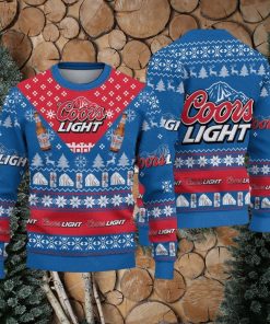 Coors Light Beer Ugly Christmas Sweater Blue Coors Banquet t