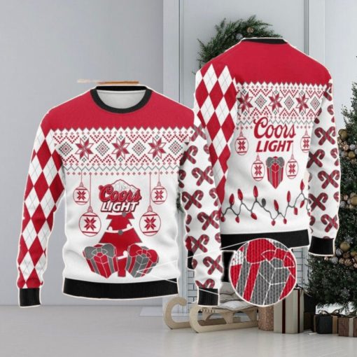 Coors Light Gifts Red Pattern Ugly Christmas Sweater Christmas Holiday Gift