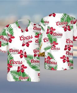 Coors Light Hawaiian Shirt Hibiscus Flower Summer 2023 Hawaiian Shirt