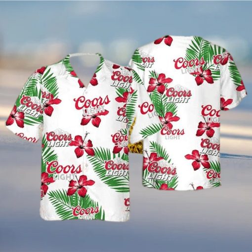 Coors Light Hawaiian Shirt Hibiscus Flower Summer 2023 Hawaiian Shirt