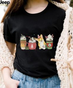 Corgi Coffee Latte Winter Christmas Dog Mom Holiday Shirt