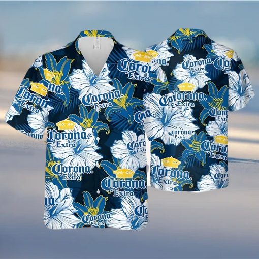 Corona Extra Beer Floral Pattern Hawaiian Shirt