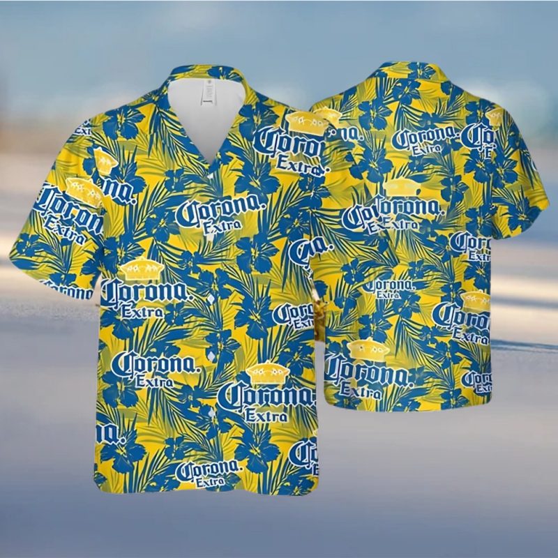 Corona Extra Tropical Flower Pattern Hawaiian Shirt Beach Gift For Friend