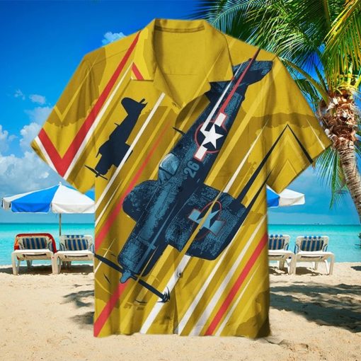 Corsair Airplane America Unisex Hawaiian Shirt aud  RZNS