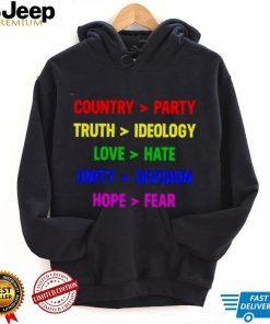 Country party truth ideology love hate unity division hope fear shirt