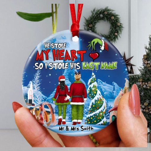 Couple, He Stole My Heart, Personalized Ornament, Christmas Gifts For Couple