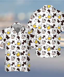 Cow And Beer Mug Seamless Pattern Cow Hawaiian Shirt, Funny Cow Shirt For Men And Women, Best Gift For Cow Lover