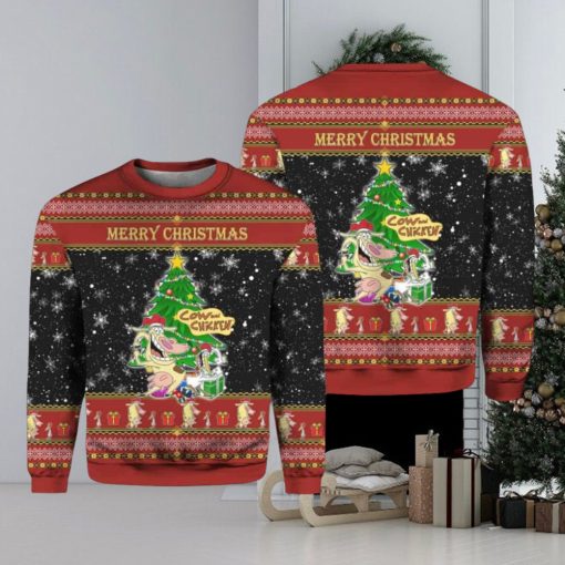 Cow And Chicken Ugly Christmas Sweater