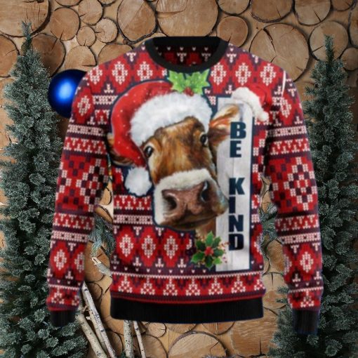 Cow Be Kind Ugly Christmas Sweaters Style Gift For Men And Women