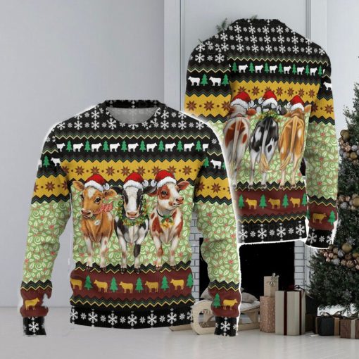 Cow Christmas Lights Ugly Christmas Sweater Men And Women Christmas Gift Sweater