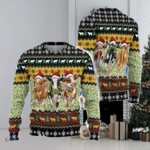 Cow Christmas Lights Ugly Sweater Christmas Style Gift For Men And Women