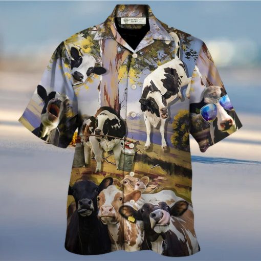 Cow Dancing In The Australian Landscape Funny Art Style Hawaiian Shirt – Trendy Aloha