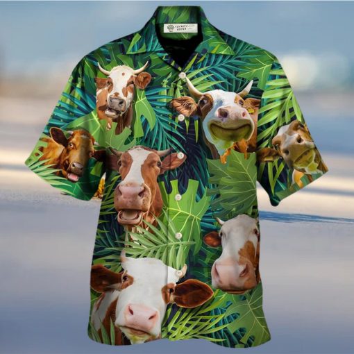 Cow Face Troll Funny Lover Cattle Tropical Style Hawaiian Shirt – Trendy Aloha