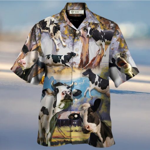 Cow Funny Dancing In The Australian Landscape Lover Cattle Art Style Hawaiian Shirt – Trendy Aloha