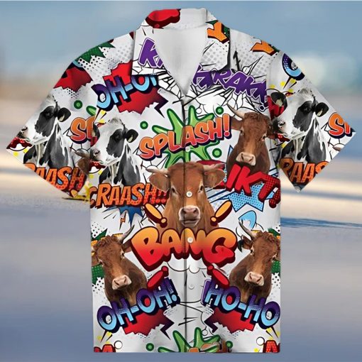 Cow Hawaiian Shirt Cow Pop Art Hawaiian Aloha Beach Shirt