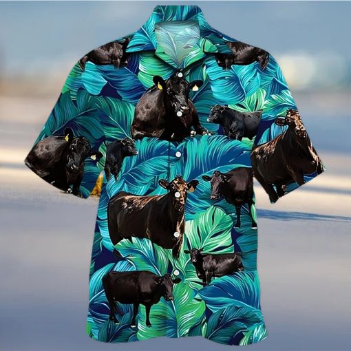 Cow Hawaiian Shirt Tropical Black Cattle Cow Aloha Shirt, Aloha Hawaiian Shirts