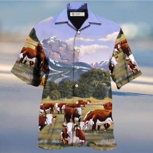 Cow Hereford Cow Beautiful Landscape Hawaiian Shirt – Trendy Aloha