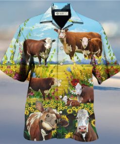 Cow Hereford Cow Landscape Style Hawaiian Shirt – Trendy Aloha