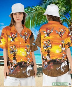 Cowboy Donald Duck Hawaiian Shirt Donald Duck Western Hawaii Shirt Disneyworld Summer Aloha Shirt