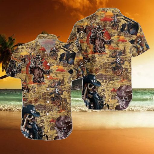 Cowboy Skull 3D Hawaiian Shirt Style Gift