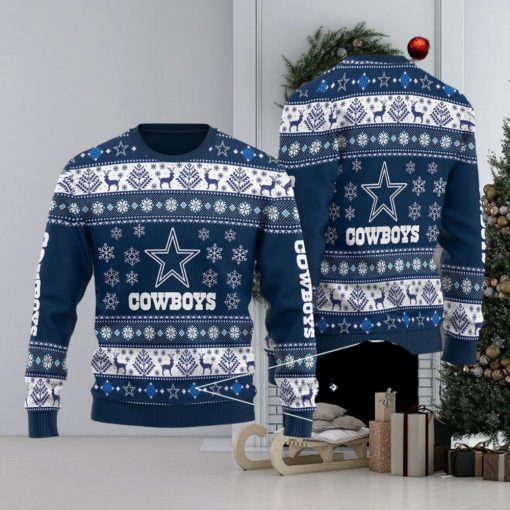 Cowboys NFL Snowflake Christmas Pattern Ugly Christmas Sweater