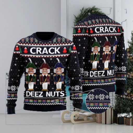 Crack Deez Nuts Nutcracker Knitted 3D Sweater For Christmas