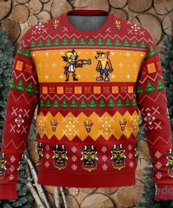 Crash and Doc Neo Crash Bandicoot 3D Ugly Christmas Sweater Christmas Gift Ideas Party Gift