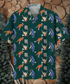 Cricket Blue Hawaiian Shirt
