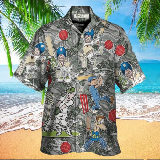 Cricket Sport Cricket Lover Tropical Leaf Art Hawaiian Shirt