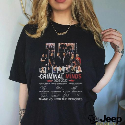 Criminal Minds 17 Years 2005 2022 Thank You For The Memories Signatures Shirt