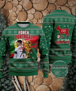 Cristiano Ronaldo Portugal G.O.A.T Soccer Christmas Ugly Sweater