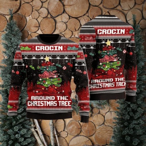 Crocin Around The Christmas Tree Funny Ugly Wool Sweater