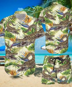 Crocodile Banana Palm Hawaiian Shirt & Short For Men And Women