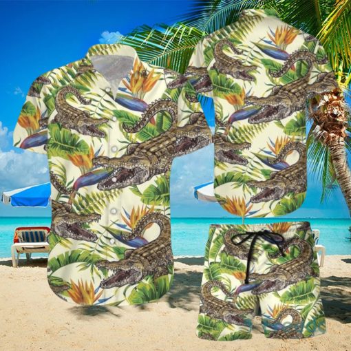 Crocodile Banana Palm Hawaiian Shirt & Short For Men And Women