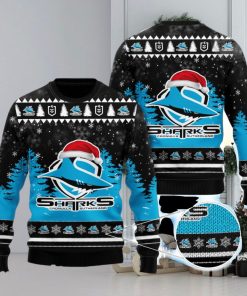 Cronulla Sutherland Sharks All Over Print Christmas Knitting Ugly Sweater