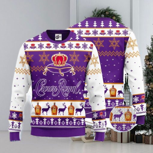 Crown Royal All Over Print Christmas Knitting Ugly Sweater