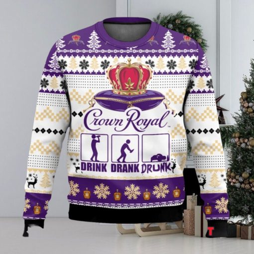 Crown Royal Drink Drank Drunk Ugly Christmas Sweater