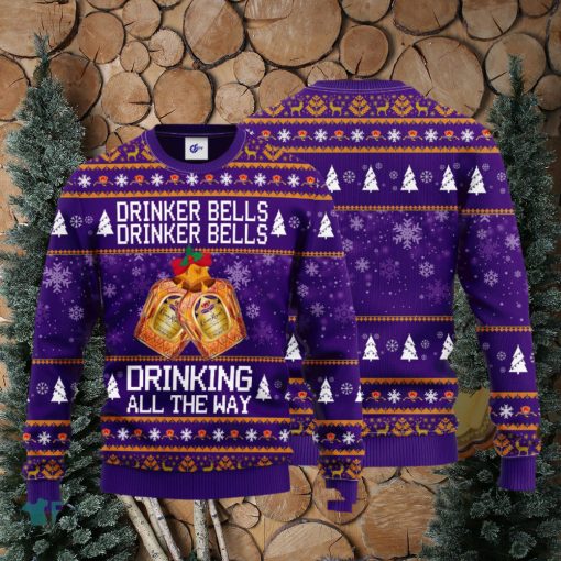 Crown Royal Drinker Bells Drinker Bells Drinking All The Way Ugly Christmas Sweater Gift For Christmas