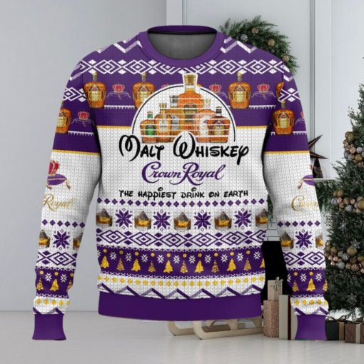 Crown Royal Happiest Drink Christmas Ugly Sweater Special Gift For Xmas