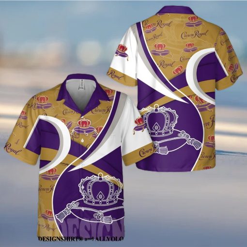 Crown Royal Logo All Over Print Aloha Summer Beach Hawaiian Shirt