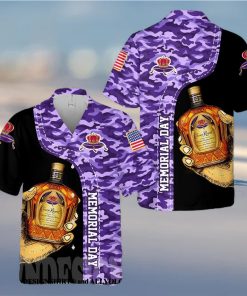 Crown Royal Memorial Day All Over Print Camo Aloha Summer Beach Hawaiian Shirt