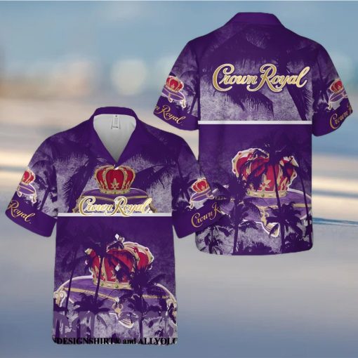 Crown Royal Palm Tree All Over Print Aloha Summer Beach Hawaiian Shirt