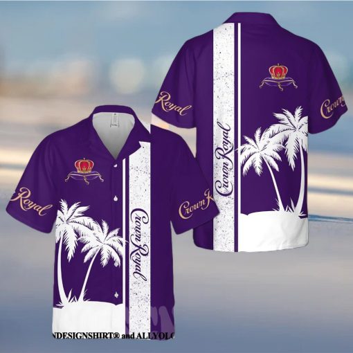 Crown Royal Palm Tree Pattern All Over Print Aloha Summer Beach Hawaiian Shirt