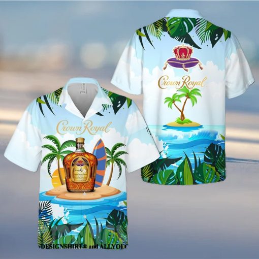 Crown Royal Paradise Isl And All Over Print Aloha Summer Beach Hawaiian Shirt