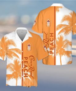 Crown Royal Peach Palm Tree All Over Print Aloha Summer Beach Hawaiian Shirt