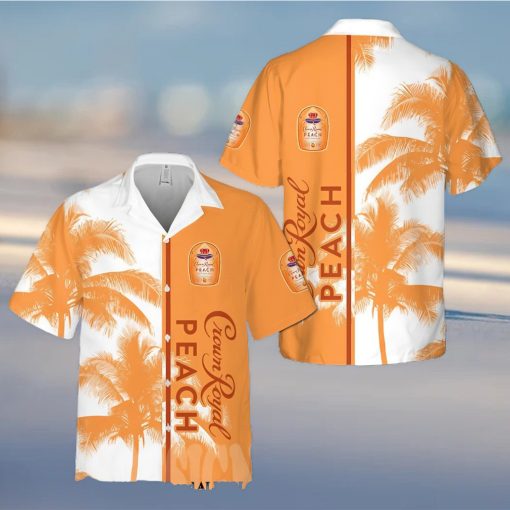 Crown Royal Peach Palm Tree All Over Print Aloha Summer Beach Hawaiian Shirt