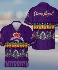 Crown Royal Pineapple All Over Print Aloha Summer Beach Hawaiian Shirt