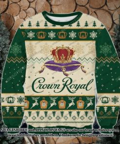 Crown Royal Regal Apple Flavored Whisky Ugly Christmas Holiday Sweater